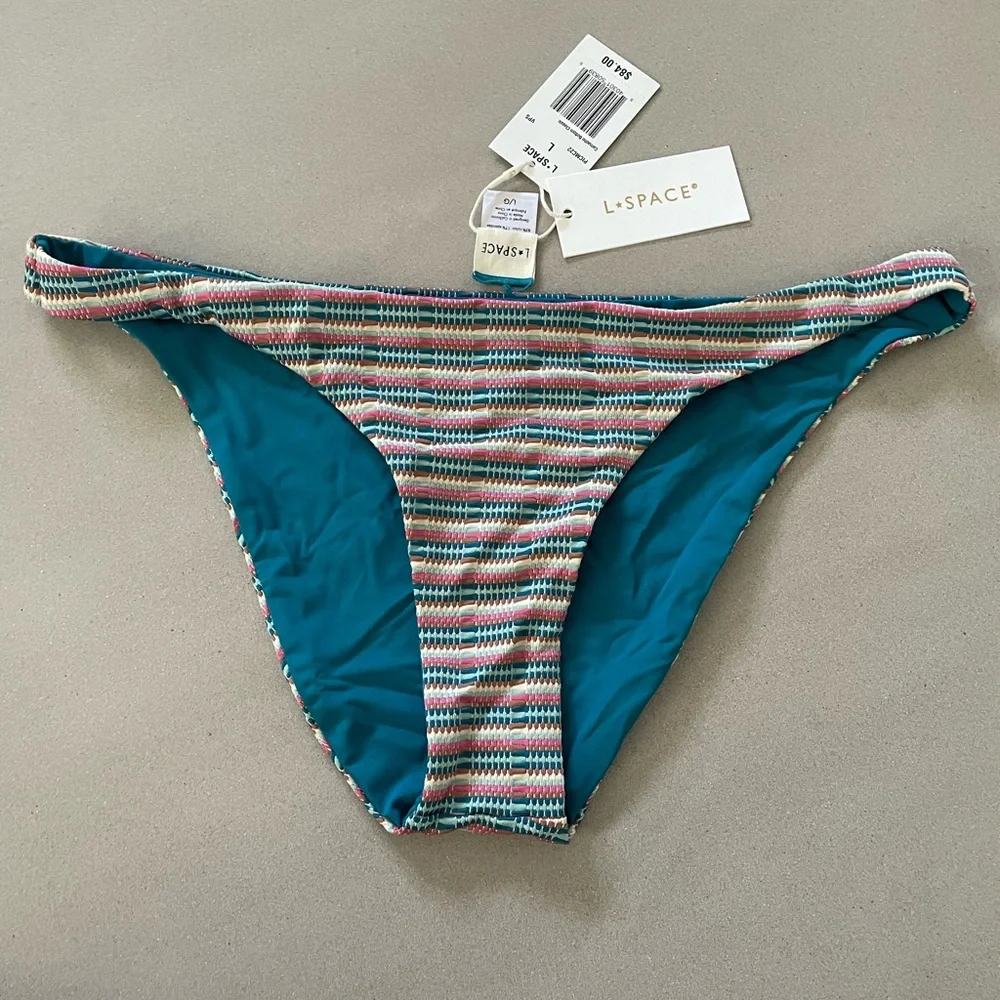 NWT L*Space Pique Stripe Camelia Top (D) & Camacho Bottom (L) - Picture 7 of 9